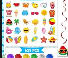 Summer Party Decorations – 61 Pcs Beach Pool Party Decorations Hello Summer Bann