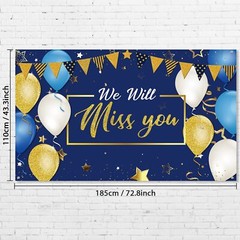 We Will Miss You Party Decorations, Extra Large Going Away Backdrop Miss You
