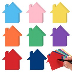 200 Pcs Assorted Color House Paper Cutouts Home Shape Die Cut for Classroom