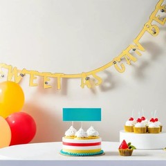 Winnie The Pooh Jointed Banner Multi Colored Birthday Baby Shower Decoration