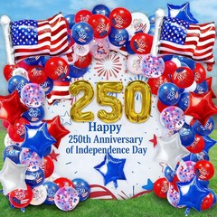 104 PCS Red White and Blue Balloon Garland Arch Kit, 4Th of July Balloon Arch Ki