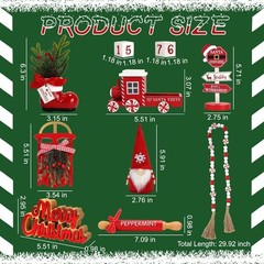 Christmas Decorations 8 PCS Tiered Tray Decor Set, Cute Tabletop Christmas De…