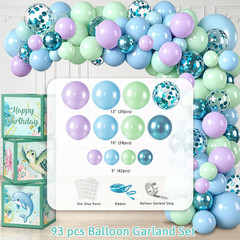 301 Pcs Ocean Birthday Party Decorations Tableware Balloon Arch Set | Service 25