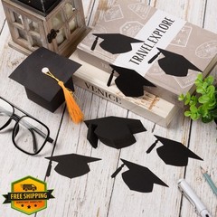 MixTeach 200 Grad Caps Cutouts 3.74″ Graduation Party Shapes