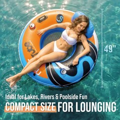 Inflatable River Tube Float – Heavy Duty River Float Pool Floats Lake Premium…