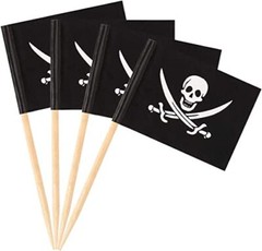 200 Pieces Pirate Cocktail Toothpicks Flags Cake Toppers for Food, Appetizer,