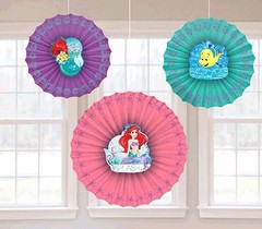 Little Mermaid ARIEL Paper Fan Hanging Decoration Birthday Party Supplies ~ 3