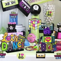 80s Party Decorations – 4Pcs Retro Table Centerpieces, Hip Hop Theme Table Toppe