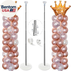 Balloon Column Stand Kit Set of 2, 7Ft Height Adjustable Balloon Arch Kit, Metal