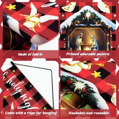 3 Pcs Nativity Christmas Door Sign Flag Christmas Holy Night Door Banner Jesu…