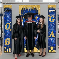 Blue and Gold Graduation Decorations Class of 2026 Congrats Grad Banner and Y…