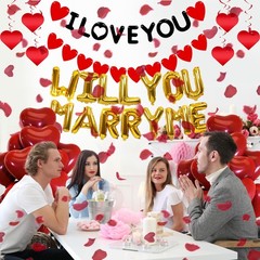 Will You Marry Me Decorations – 50 PcsGold Will You Marry Me Proposal Foil Le…