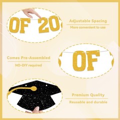 2026 Graduation Decorations – Gold Glitter Class of 4 inches x 5 inches,