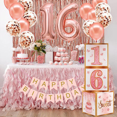 Sweet 16 Party Decorations,16Th Birthday Boxes Decor for Girls Women Sweet Si…