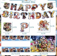 Anime 176pc Straw Hat Pirates Monkey D Luffy Birthday Decorations Balloons Cups