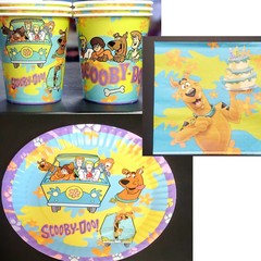 scooby doo 22pc Tableware plate cups party supplies decoration balloons birthday