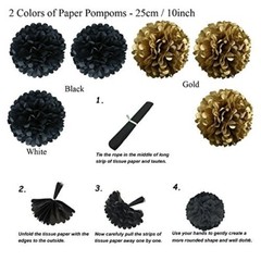 Birthday Decoration Set, Happy Birthday Banner, Paper Fans, Pom Poms, Balloons