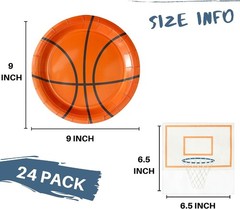 Chic Basketball Paper Plates & Napkins – 48-Piece Party Supplies for Birthdays