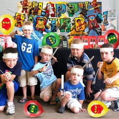 Ninja Birthday Party Decorations Lego Balloons Tablecloths Banner Cupcake Topper