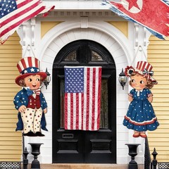 Patriotic 2-Piece Hanging Signs for Independence Day & Memorial Day Decor