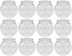 12 Pack – 4 Inch (100mm) Ivy Bowls Clear Plastic Shatterproof