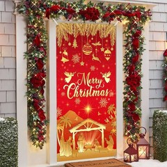 Nativity Christmas Door Cover, Christmas Door Decorations Door Banner Porch S…