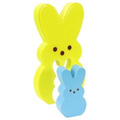 | Peeps | 9” Collectible Yellow and Blue Wooden Nesting Bunnies