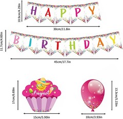 Chic Happy Birthday Decorations Set – 25 Colorful Cutouts for Classrooms