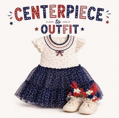 Patriotic Theme Centerpiece For Baby Shower, Birthday, Keepsake Outfit-Unique