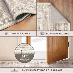 Boho Bathroom Rugs – Washable Non-Slip Soft Low Pile Area Rug for Entryway, K…