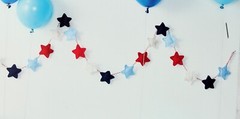 Star Banner Party Decoration 6 Ft X 2.5 inches Red White Blue Star Garland