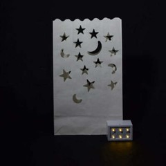 Quasimoon Star Moon Paper Luminaries / Luminary Lantern Bags Path Lighting (1…