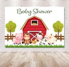 Farm Red Barn Baby Shower Background Barnyard Animals Decorations 7ft X 5ft