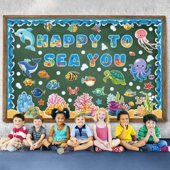 Under The Sea Fish Summer Classroom Office Wall Door Bulletin Board Decor Set