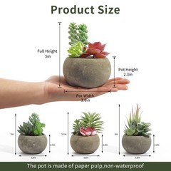 SPEPLA Succulents Plants Artificial 4 Pack, Mini Fake in Type2