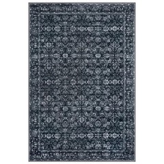3×5 Entryway Area Rug Black Washable Soft Distressed Floral Rugs, Non-Slip Lo…