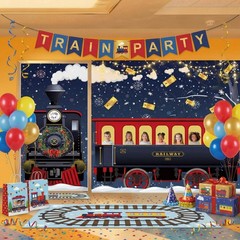 Express Train Door Banner Train Party Decorations Vintage Express Door Cover …