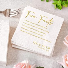 Personalized Wedding Napkins Fun Facts Reception Table Decor SATTNA0708