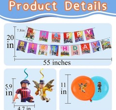 Roblox Birthday Party Decorations 45pc Set New