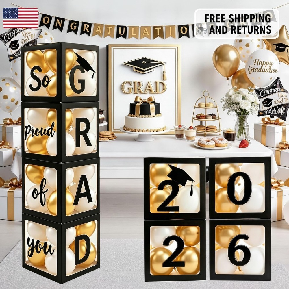 Sturdy Black Balloon Boxes for Graduation 2026 – Quick Setup & Reusable Decor