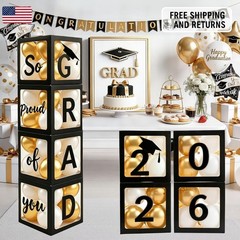 Sturdy Black Balloon Boxes for Graduation 2026 – Quick Setup & Reusable Decor