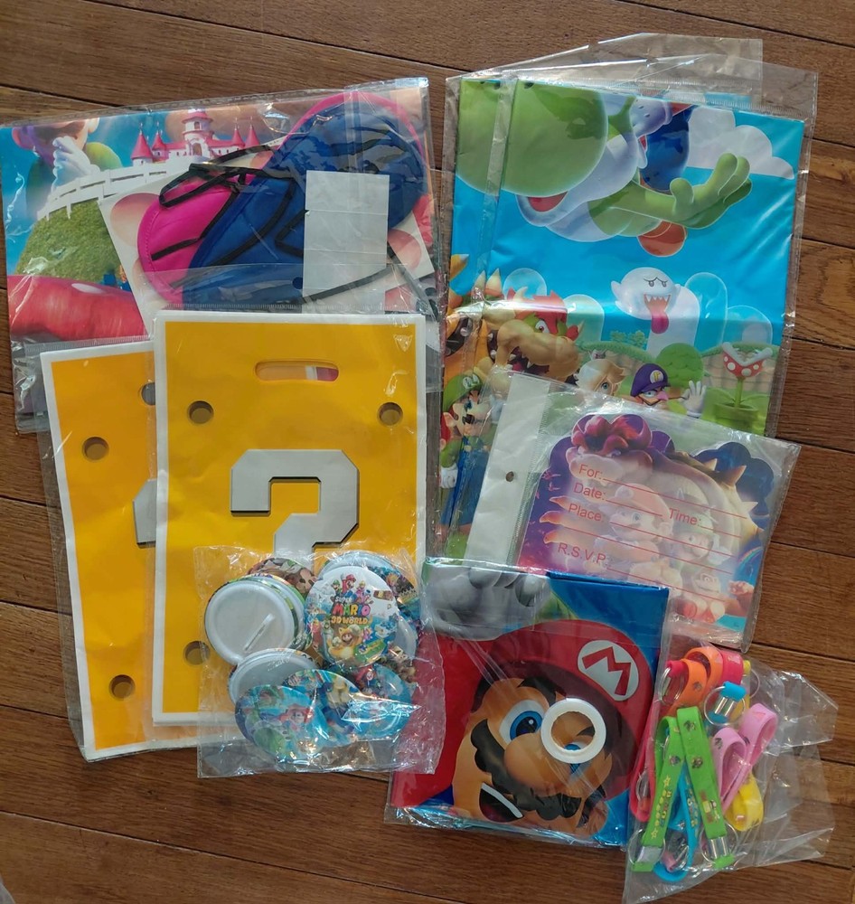 Super Mario Bros Kids Birthday Party Supplies Variety Set With Mylar Balloons