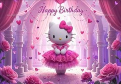 210x150cm Hello Kitty Backdrop