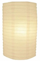8″ Beige Cylinder Paper Lantern