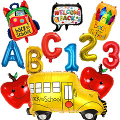 12Pcs Back to School Balloons School Bus Balloon Welcome Back to School Decorati