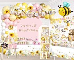 Bee Themed 1st Birthday Decorations Kit