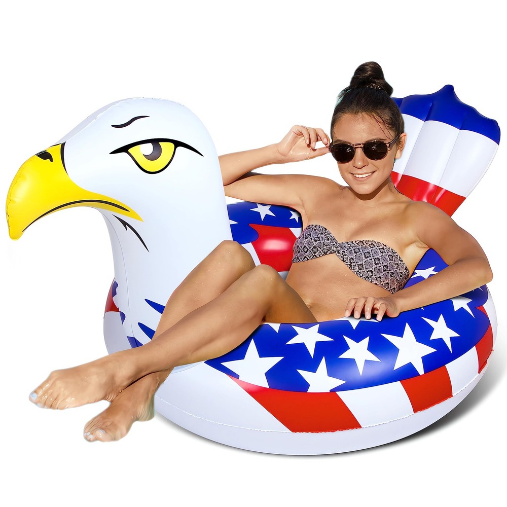 Inflatable Eagle Pool Float Ring Heavy Duty Summer Beach Lake Swim Party Tube Wh