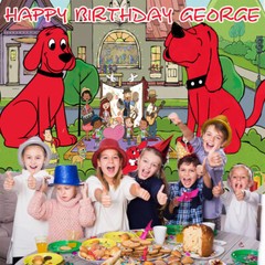 Clifford the Big Red Dog Personalised Custom Banner Backdrop Party Supplies Gift