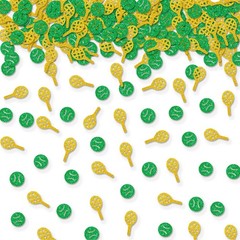 100 PCS Green Gold Tennis Ball Table Confetti for Sport Themed Baby Shower