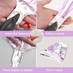 12Pcs Iridescent Round Foil Balloons, 22″ 15″ 10″ 4D Clear Ball Balloon, Holo